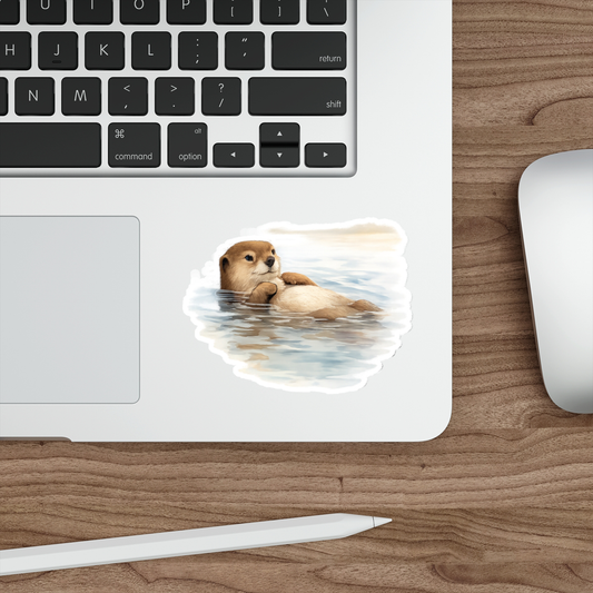 Marlow the Otter, Matte Vinyl Die-Cut Sticker