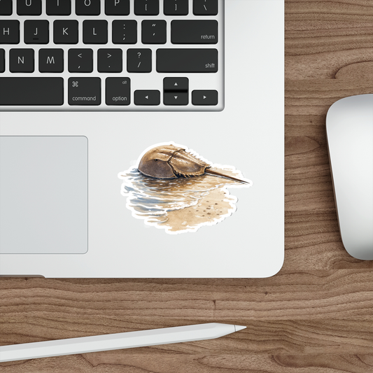 Remi the Horseshoe Crab, Matte Vinyl Die-Cut Sticker