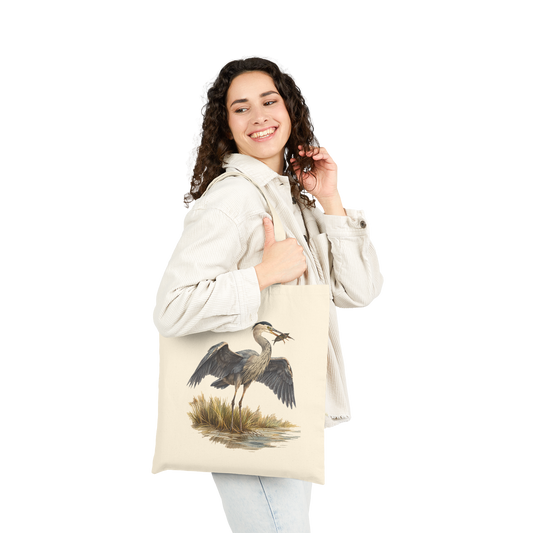 Coastal Heron Canvas Eco-Friendly Tote