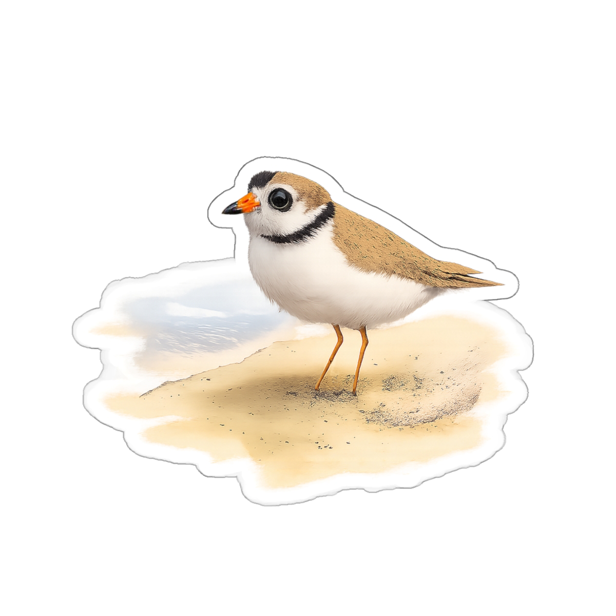 Pippin the Plover, Matte Vinyl Die-Cut Sticker